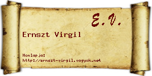 Ernszt Virgil névjegykártya